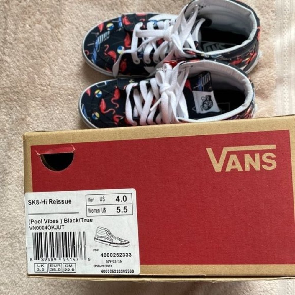 Vans Sk8 High Sneaker Black Reissue Pool Vibes 5.5, 4 - Picture 9 of 15